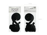 Birthday swirls for the 30th birthday with bows, black, 50 cm (1 pkt / 5 pc.)