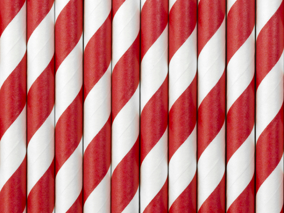 Paper Straws, red, 19.5cm (1 pkt / 10 pc.)