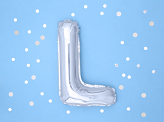 Foil Balloon Letter ''L'', 35cm, silver