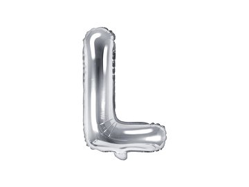 Foil Balloon Letter ''L'', 35cm, silver