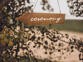Wooden signpost Ceremony, 36x7.5cm