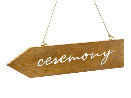 Wooden signpost Ceremony, 36x7.5cm