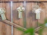 Decorative cans, gold, 10 x 7cm (1 pkt / 5 pc.)