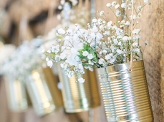 Decorative cans, gold, 10 x 7cm (1 pkt / 5 pc.)