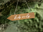 Wooden signpost Kids only, 36x7.5cm