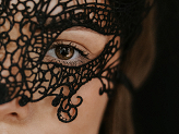 Lace carnival mask, black, 20 x 11 cm