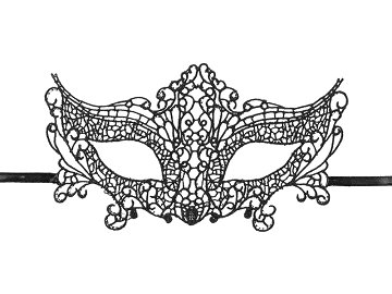 Lace carnival mask, black, 20 x 11 cm