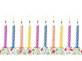 Birthday candles, mix, 6cm (1 pkt / 10 pc.)