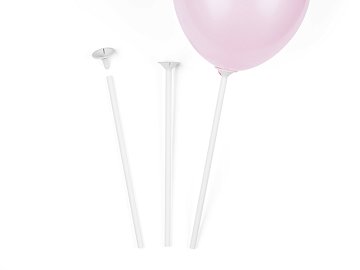 Balloon stick with cups, 30 cm, white (1 pkt / 100 pc.)