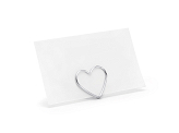 Place card holders Hearts, silver, 2.5 cm (1 pkt / 10 pc.)