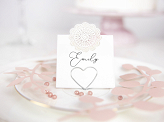 Place card holders Hearts, silver, 2.5 cm (1 pkt / 10 pc.)