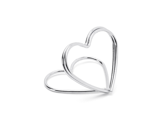 Place card holders Hearts, silver, 2.5 cm (1 pkt / 10 pc.)