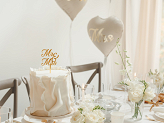 MR & MRS Acrylic Cake Topper, gold, 16.5 cm