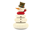 Standing foil balloon Snowman, 64.5x120 cm, beige