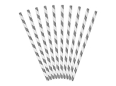 Paper Straws, silver, 19.5cm (1 pkt / 10 pc.)
