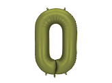 Foil Balloon Number' '0'', 86cm, olive