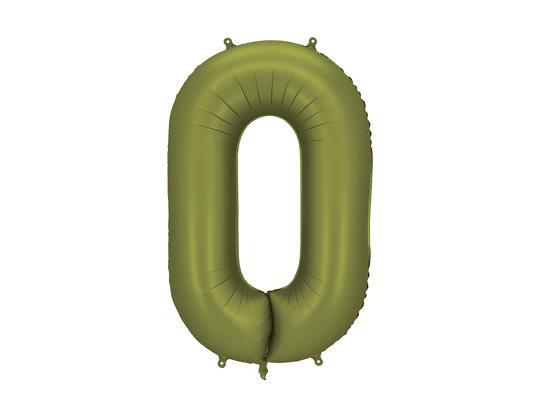 Foil Balloon Number' '0'', 86cm, olive