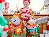 Standing foil balloon Santa, 63x106 cm, mix
