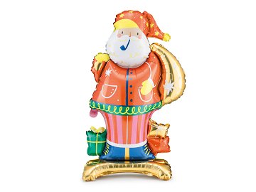 Standing foil balloon Santa, 63x106 cm, mix