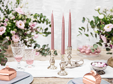 Taper candles, metallic, rose gold, 24cm (1 pkt / 10 pc.)