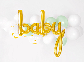 Foil balloon Baby, gold, 73.5x75.5cm