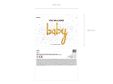 Foil balloon Baby, gold, 73.5x75.5cm