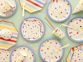 Plates Confetti, 23 cm, mix (1 pkt / 6 pc.)