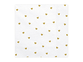 Napkins Hearts, white, 33x33cm (1 pkt / 20 pc.)