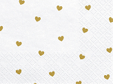 Napkins Hearts, white, 33x33cm (1 pkt / 20 pc.)