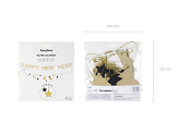 Banner Happy New Year with stars, 300 cm, gold