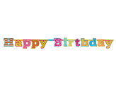Banner Happy Birthday,16 x 166cm