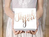 Decorative cake boxes - Thank you, rose gold, 14x8.5x14cm (1 pkt / 10 pc.)