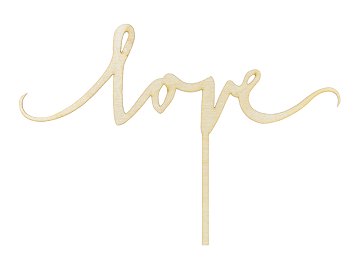 Wooden topper Love, 16cm