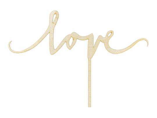 Wooden topper Love, 16cm