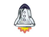 Paper plates Space Party - Rocket, 21.5x29.5cm. (1 pkt / 6 pc.)