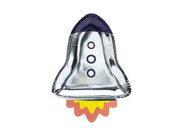 Paper plates Space Party - Rocket, 21.5x29.5cm. (1 pkt / 6 pc.)