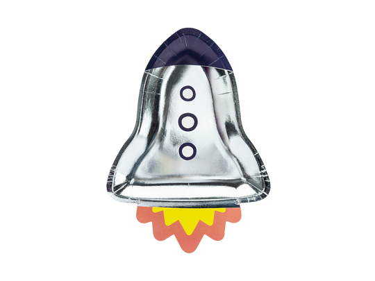 Paper plates Space Party - Rocket, 21.5x29.5cm. (1 pkt / 6 pc.)