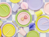 Paper Plates, light pink, 18 cm (1 pkt / 6 pc.)