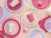 Paper Plates, light pink, 18 cm (1 pkt / 6 pc.)