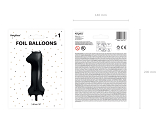 Foil Balloon Number ''1'', 86cm, black