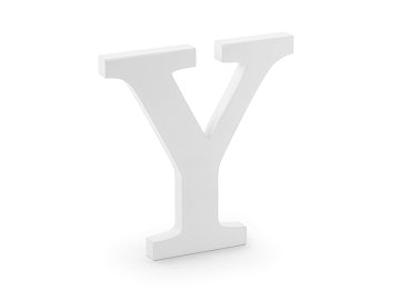 Wooden letter Y, white, 19x20m