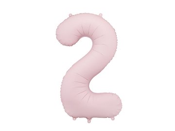 Foil Balloon Number ''2'', 86cm, light pink
