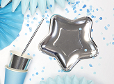 Paper Plates Star, silver, 18cm (1 pkt / 6 pc.)