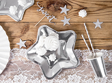 Paper Plates Star, silver, 18cm (1 pkt / 6 pc.)