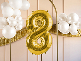 Foil Balloon Number ''8'', 72cm, light gold