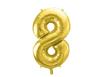 Foil Balloon Number ''8'', 72cm, light gold