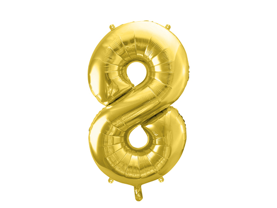 Foil Balloon Number ''8'', 72cm, light gold