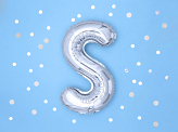 Foil Balloon Letter ''S'', 35cm, silver
