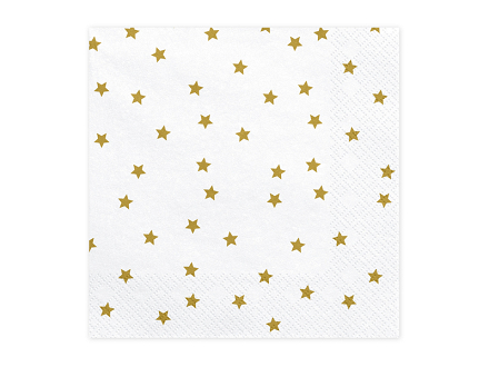 Napkins Stars, gold, 33x33cm (1 pkt / 20 pc.)