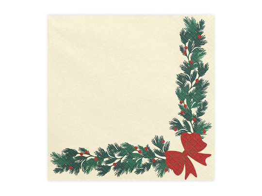 Napkins Christmas garland, 33x33 cm, beige (1 pkt / 20 pc.)